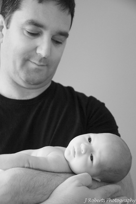 baby with Father - newborn portrait photography